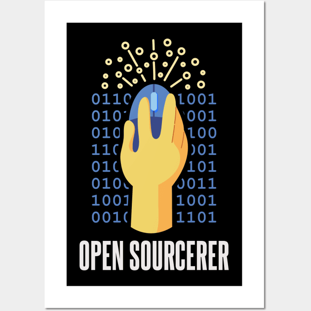 Funny Open Sourcerer - Programmer Coder Nerd Wall Art by Shirtbubble